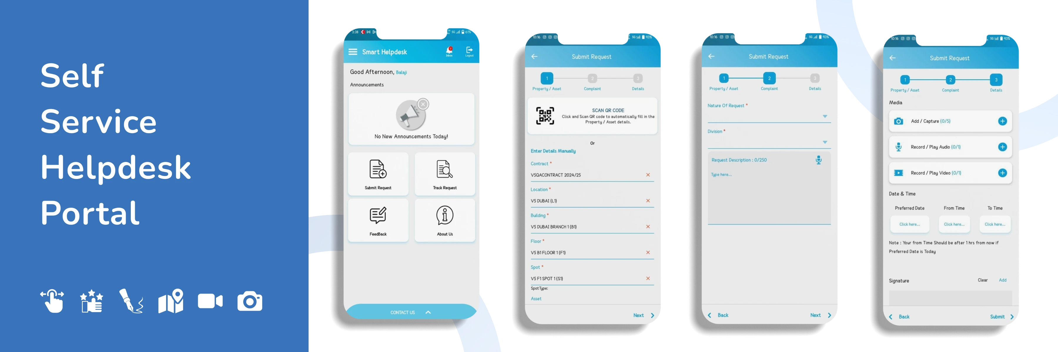 SmartFM helpdesk ticketing system dashboard for managing service requests and complaints