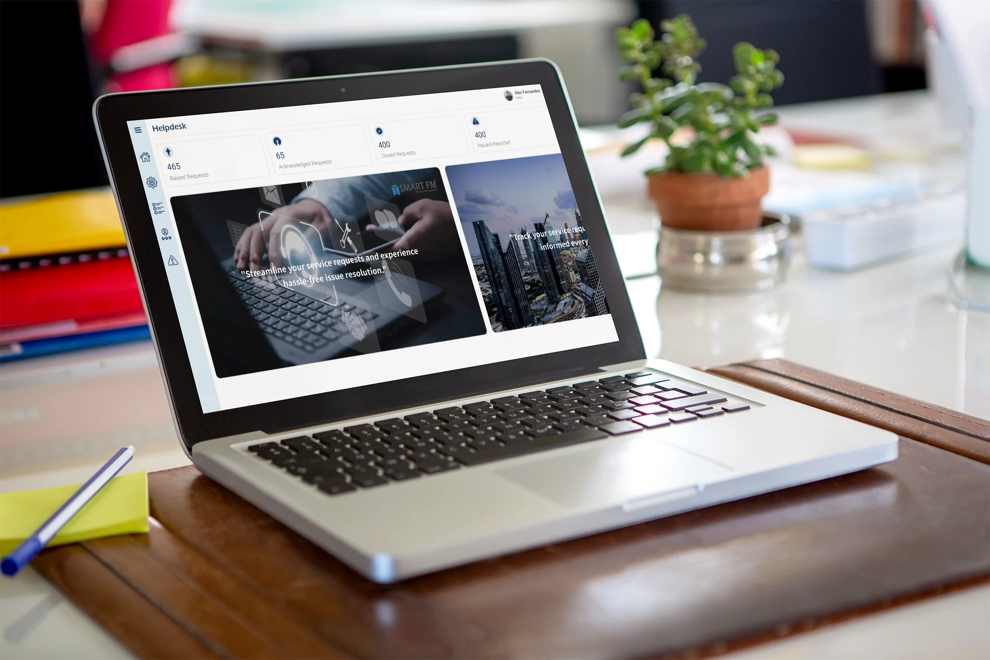 Cloud-based SaaS helpdesk platform for facility management and ticket tracking