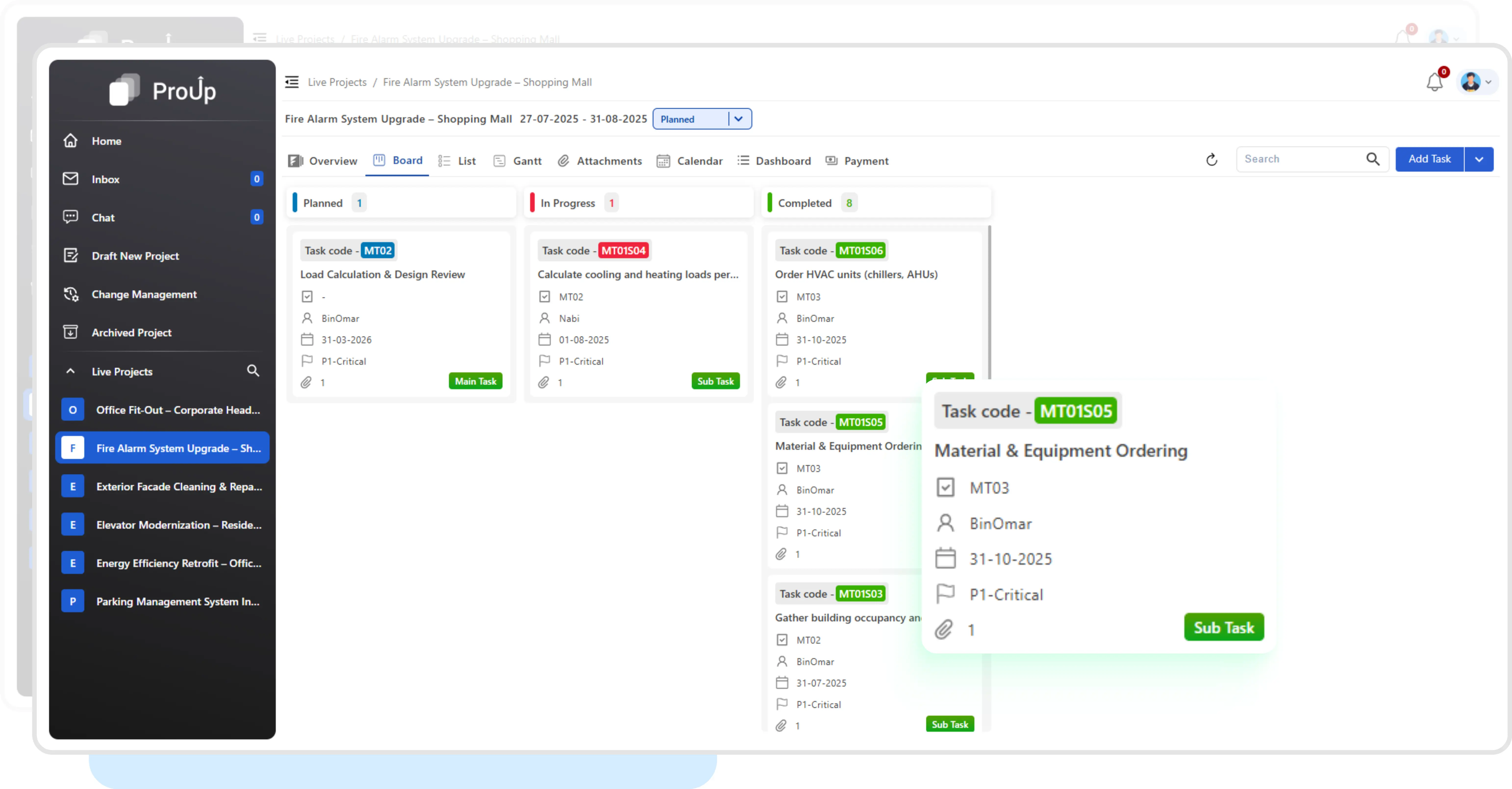 Kanban board with drag and drop task management workflow