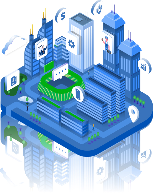 SmartFM CAFM CMMS facility management software dashboard illustration for maintenance operations and asset management