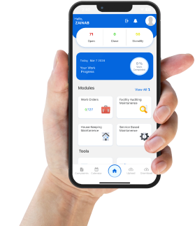 SmartFM technician mobile application for facility maintenance work orders inspections and service requests
